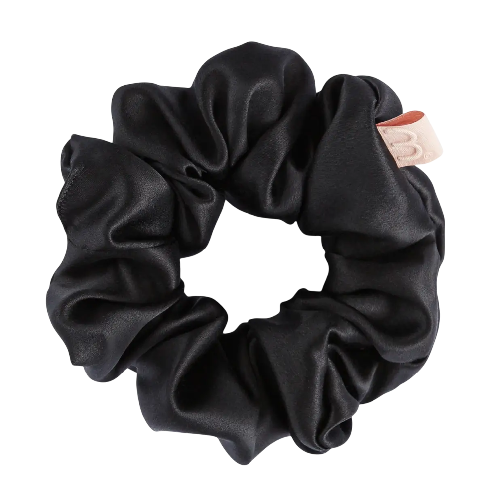 MON MOU Silk Large Scrunchie Black - Об'ємна резинка для волосся з натурального шовку MON MOU Silk Large Scrunchie Black - Об'ємна резинка для волосся з натурального шовку